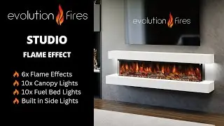 Evolution Fires Studio Wall Mounted Electric Fireplace Flame Effect.