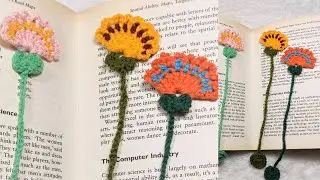CROCHET PRESSED FLOWER BOOKMARK ✔ VERY EASY CROCHET FLOWER BOOKMARK
