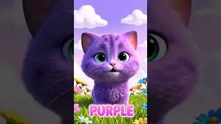 PURPLE Color Song 💜 | Learn Colors with a Cute Cat 🐱 | Kids Shorts