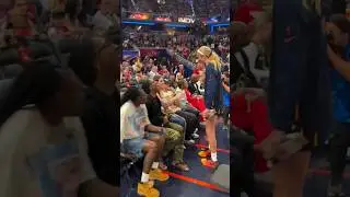 😂 Caitlin Clark offers Lexie Hull her drink before 3pt contest | WNBA All-Star #shorts #short #wnba