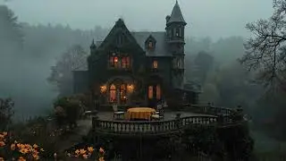 Rainy Night at Gothic Manor Ambience | Dark Academi Piano for Reading | Haunted Piano & Cello
