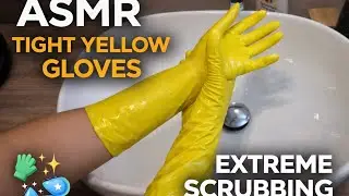 Deep Cleaning with Tight Yellow Latex Gloves 🧤✨ | ASMR Whispers & Extreme Scrubbing 🔊”