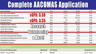 AACOMAS Application Review of Current Medical Student