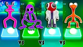 Rainbow Friends | Pink Vs Purple Vs Red Vs Orange ||| Tiles Hop EDM Rush
