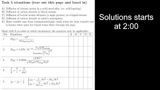 Exam task. Mass transfer theory 2023-01-14 (KETF40)