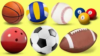 MANY Sports Ball Names IN ENGLISH | VERY EASY ENGLISH SPORT BALLS IN ENGLISH LANGUAGE | PRESCHOOL