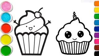 Cupcake Drawing | Oddly Satisfying Colouring | Relaxing Magic Colour Art for Kids & Beginners