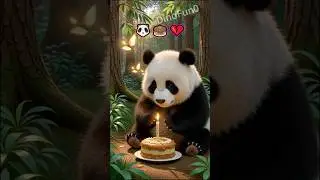 Милый панда празднует день рождения! 🎂🐼 Радость, друзья и веселье повсюду! 🌈✨#shorts