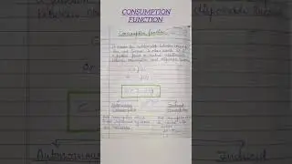 consumption function notes #viral #youtubeshorts  #economics