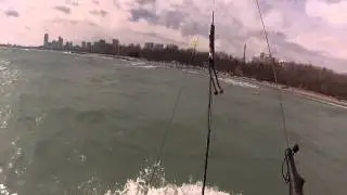 Ozone Edge 2013 13m boosting -- KIteboarding Bradford Beach Milwaukee 11-11-12