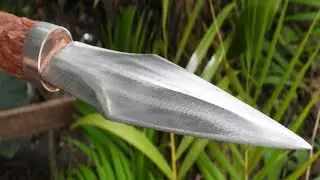 Blacksmith - Turning Rebar V SD390 into An Ancient Spear With Wooden Handle || Rebar Spear