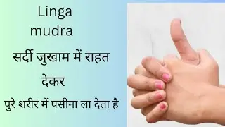 Ling Mudra helps in relieving cold and cough and induces sweating throughout the entire body.