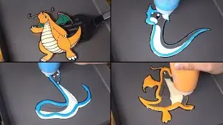 Pokemon Pancake Art - Dratini, Dragonair, Dragonite