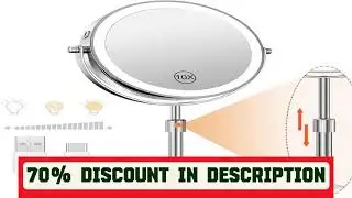 A must-have product! 8 Inch Makeup Mirror With Light Lamp 10X Magnification 3 Color Lights,Adjusta