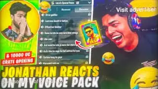 JONATHAN GAMING FANTASTIC REACTION ON LOZZ VOICE PACK 😂& CRATE OPENING | FUNNY VIDEO 