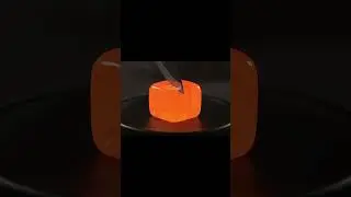 Molten Glass Cube Sliced in 4K | ASMR Perfection