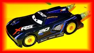 Pixar Cars Customs Unboxing Jackson Storm with Blast Wall and Monster Truck Dinoco Lightning McQueen