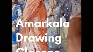 ELEMENTARY intermediate grade exam, memory Drawing, school, rainy day