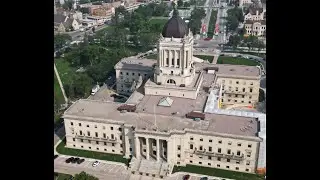 Drone view of Manitoba Legislature