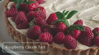 Raspberry Cream Tart | ASMR Cooking | No talk cooking