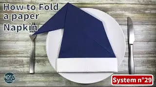 How to fold a paper napkin - Santa's hat | Napkin for Christmas