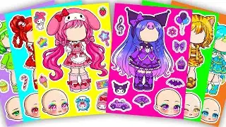 💖Paper DIY💖 Cute Sanrio X Gacha Sticker Book #Cinnamoroll #Kuromi #Melody #paperdiy #gachalife #asmr