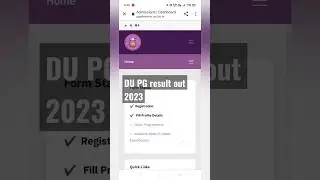 DU PG result out  || DU PG merit list 2023 #shorts #delhiuniversity #cuet