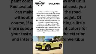 2024 Mini Cooper Convertible Colors | Baron MINI #shorts