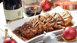 Lomo de cerdo relleno de queso azul y almendras - Recetas de navidad - Pork with bluecheese