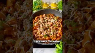 Super tasty red sauce macaroni recipe #ytshort #pasta #lunchboxrecipe #ytviral #trendingshorts
