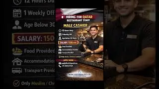 Cashier Vacancy For Qatar Restaurant #cashierjobs #hoteljobs #restaurantjobs #gccjobs #mumbaijobs