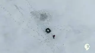 Northern Michigan From Above: Ice Fishing at Dawn
