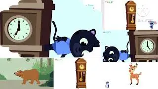 Hickory Dickory Dock (Bear,mouse, snake,penguin) Pop In Animation, using transformation and cropping