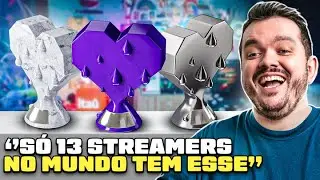 GAULES MOSTRANDO AS PLACAS QUE RECEBEU DA TWITCH