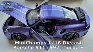Open version MiniChamps - Porsche 911 (992) Turbo S - 1/18 Diecast - In Depth Review