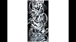 #4165 Dramatic Black & Shimmering White, Small Dustpan Pour Fluid Acrylics -1.22.19