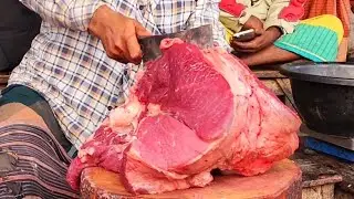 Best Proper Butcher Meat Cutting Video #freshmeat #bullcutting #beef #sharp #meat #cutting #skills