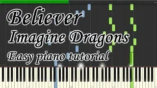 Believer -  Imagine Dragons - Very and simple easy piano tutorial Planetcover