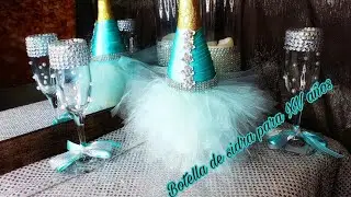 COMO DECORAR BOTELLAS DE SIDRA PARA BODAS/QUINCEA&Ntilde;OS