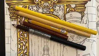 How To Color Bright Gold in Midnight Masquerade by Hanna Karlzon (Prismacolor)