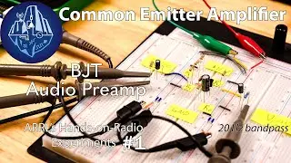 Common Emitter Amplifier  | BJT: DC Bias, Hybrid-&pi;, and Real Audio Response (ARRL Exp. 1)