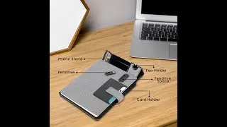 Notebook with inbuild USB Pen Drive and Mobile Stand. A unique product design for Corporate Gifts
