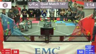 VEX Worlds 2016 - VRC High School - Engineering - Qual 147 (2941A 4659D) 194 vs 120 (8787C 8585D)