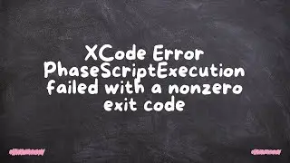 XCode Error PhaseScriptExecution failed with a nonzero exit code