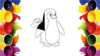 Penguin Coloring | Cute Animal Coloring Page  | Relaxing Art with Crayons | Mini Artists World