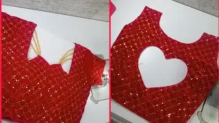 New and beautiful blouse design in velvet  back design and front neck design cutting and stitching 