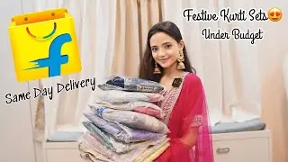 FLIPKART Same Day Delivery Festive Outfits 😍🤯| Starting at ₹350 only🤯🤯 #flipkart #festivehaul 