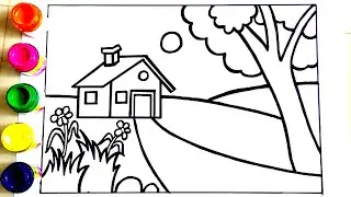 How to draw Nature Scenery Drawing {Magical video} Easy drawing