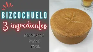 Bizcocho, bizcochuelo f&aacute;cil , esponjoso, 3 ingredientes. #recetasfaciles #bizcochuelo #bizcocho