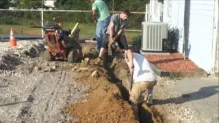 How To Dig Through Rocks - Catch Basin Install  - Drain Install
